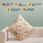 Floral Whisper Cotton Embroidered Cushion Cover 40x40cm Nestasia