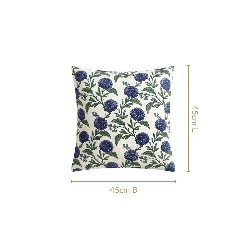Hydrangea Grace Cotton Embroidered Cushion Cover 45x45cm Nestasia
