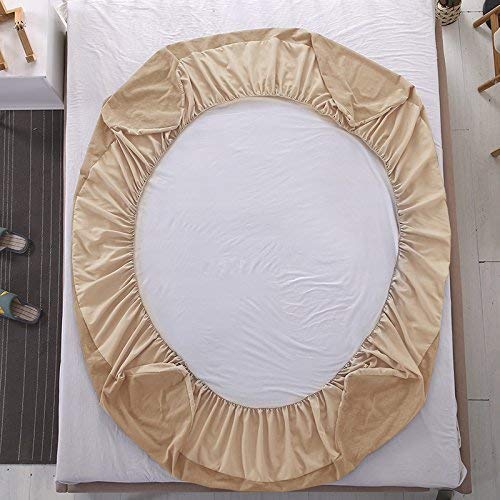 100% Waterproof Terry Cotton Fitted Mattress Protector for King Size Bed (78 x 72 Inch, Beige) Kafalo