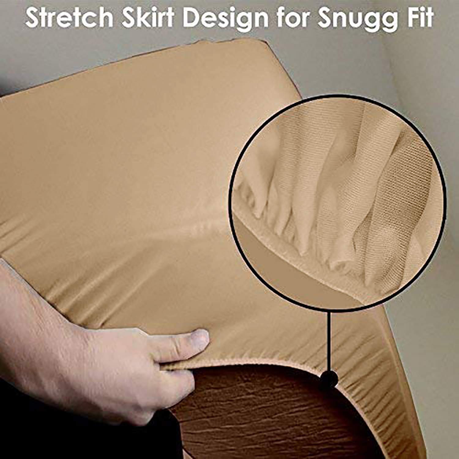 100% Waterproof Terry Cotton Fitted Mattress Protector for King Size Bed (78 x 72 Inch, Beige) Kafalo