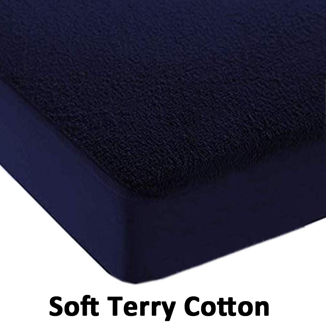 100% Waterproof Terry Cotton Fitted Mattress Protector for King Size Bed (78 x 72 Inch, Blue) Kafalo