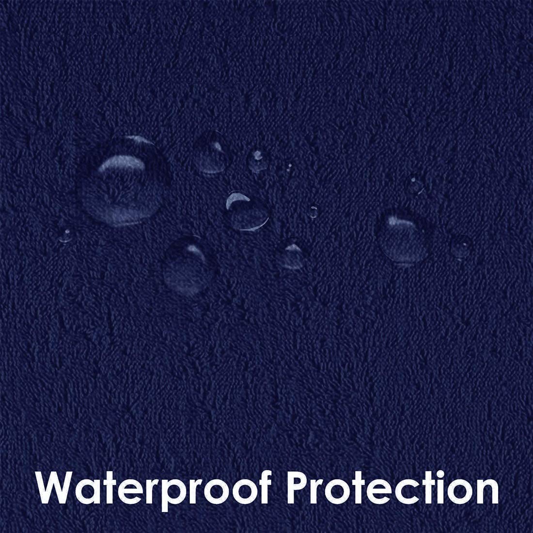 100% Waterproof Terry Cotton Fitted Mattress Protector for King Size Bed (78 x 72 Inch, Blue) Kafalo