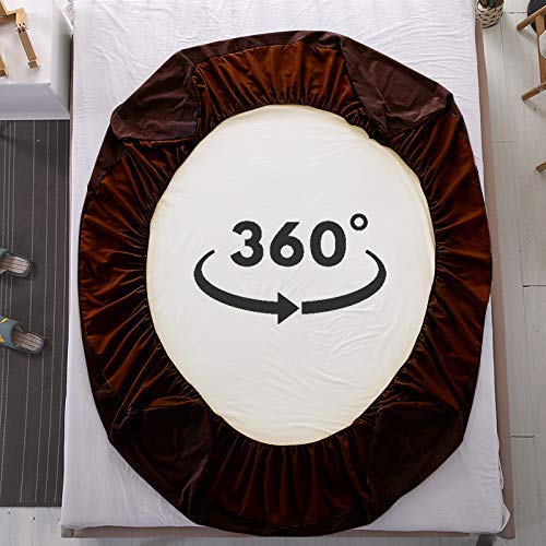 100% Waterproof Terry Cotton Fitted Mattress Protector for King Size Bed (78 x 72 Inch, Brown) Kafalo