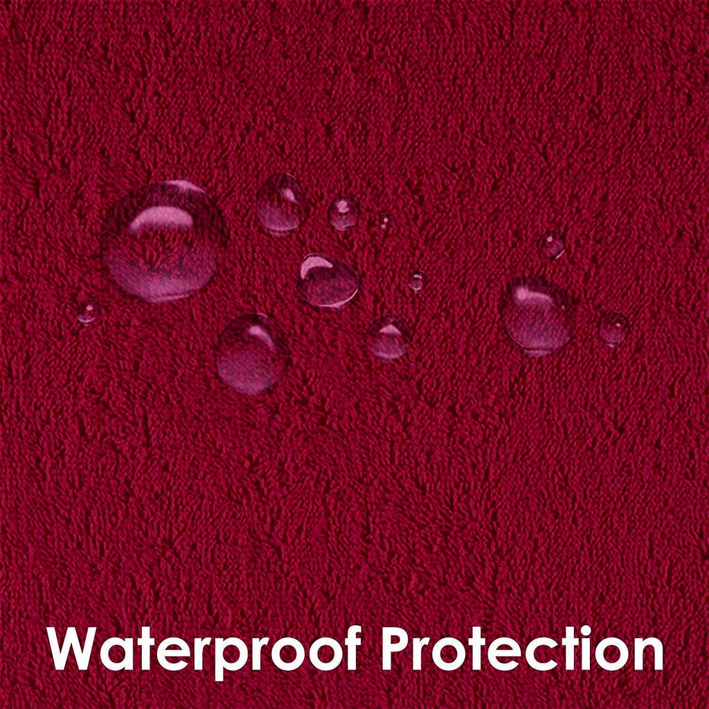 100% Waterproof Terry Cotton Fitted Mattress Protector for King Size Bed (78 x 72 Inch, Maroon) Kafalo