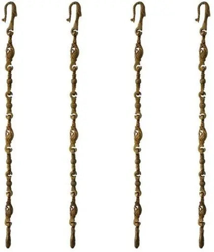 Artisan Handcrafted Brass Jhula Chain | Decorative Swing Chain for Rustic Home Ambience | Brass Swing Chain ( Yellow, 90 inch)