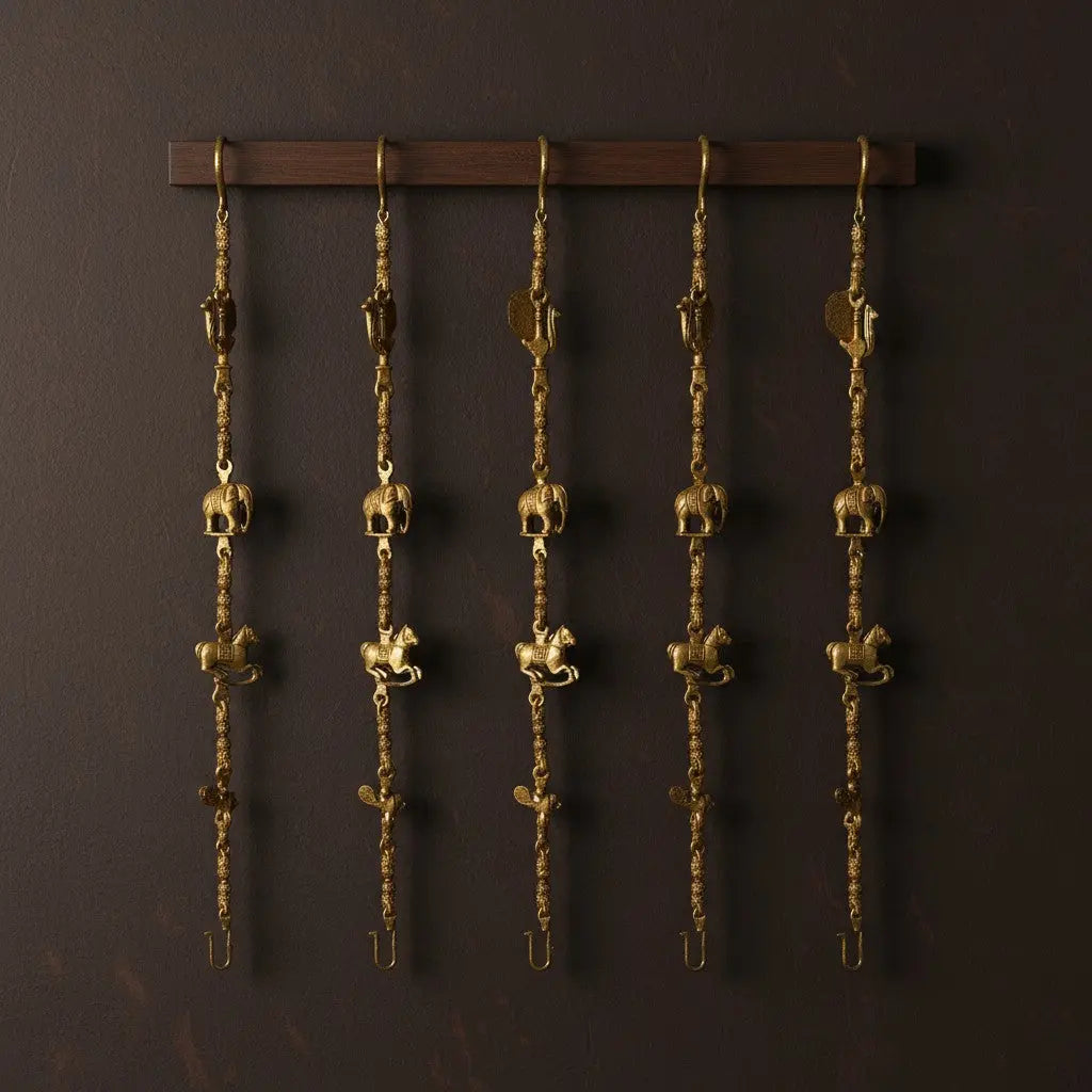 Decorative Brass Swing Chain | An Artisan Touch for Elegant Spaces | Rustic Brass Handmade Swing Chain ( Yellow, 90 inch)
