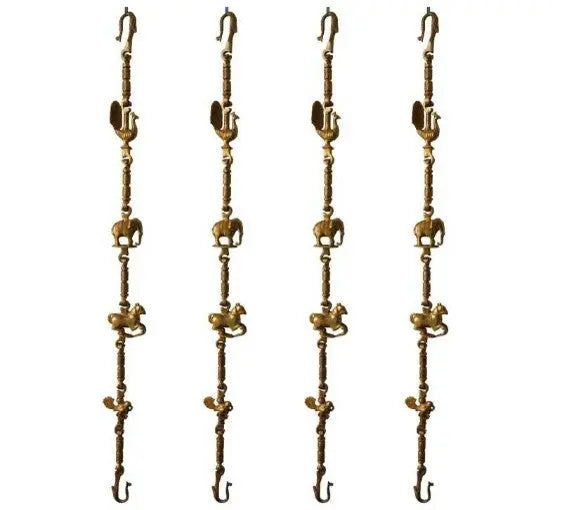 Premium Brass Jhula Chain | Designer Animal Swing Chain for a Regal Touch | Exclusive Brass Jhula Chain ( Yellow, 90 inch)