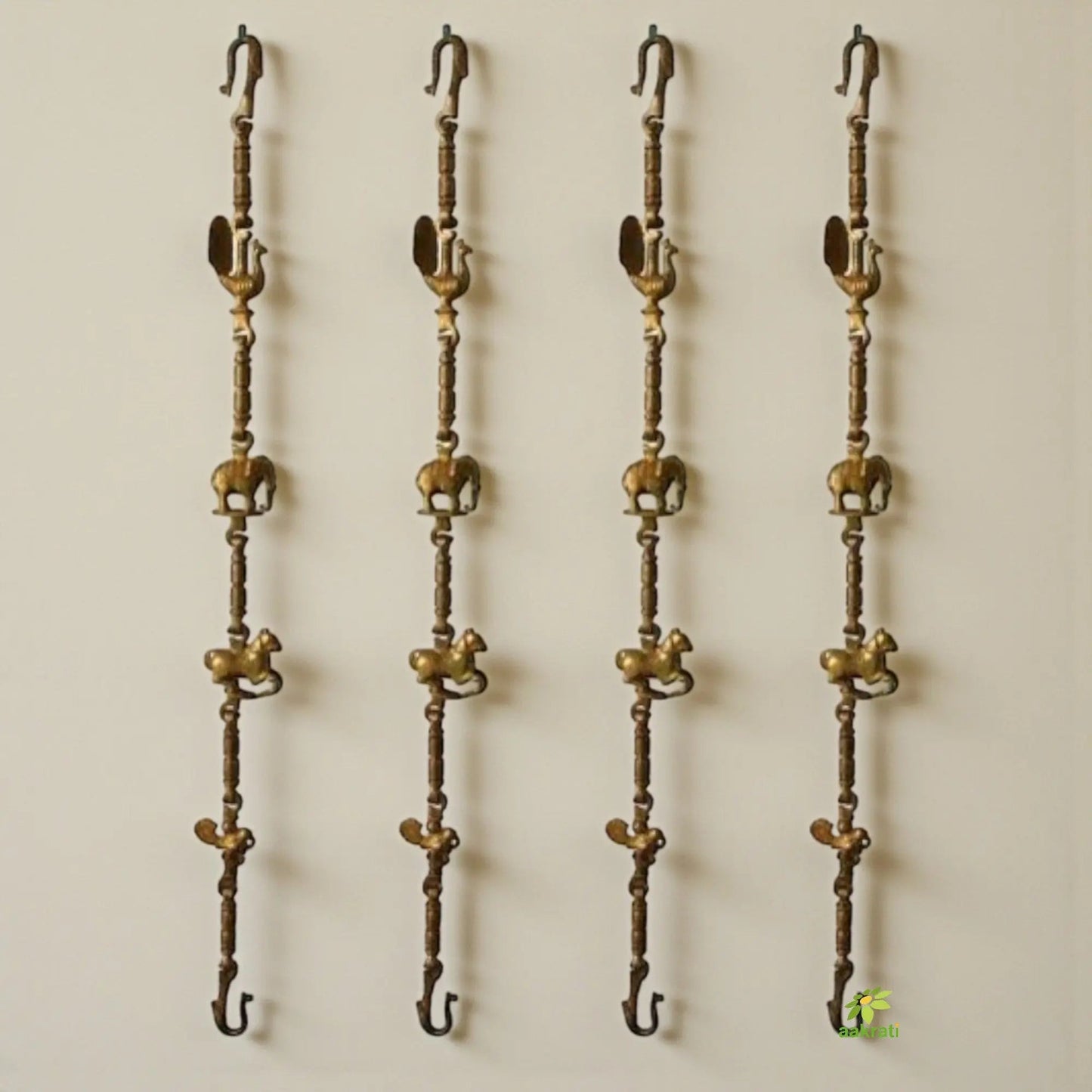 Premium Brass Jhula Chain | Designer Animal Swing Chain for a Regal Touch | Exclusive Brass Jhula Chain ( Yellow, 90 inch)