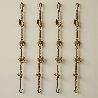 Premium Brass Jhula Chain | Designer Animal Swing Chain for a Regal Touch | Exclusive Brass Jhula Chain ( Yellow, 90 inch)