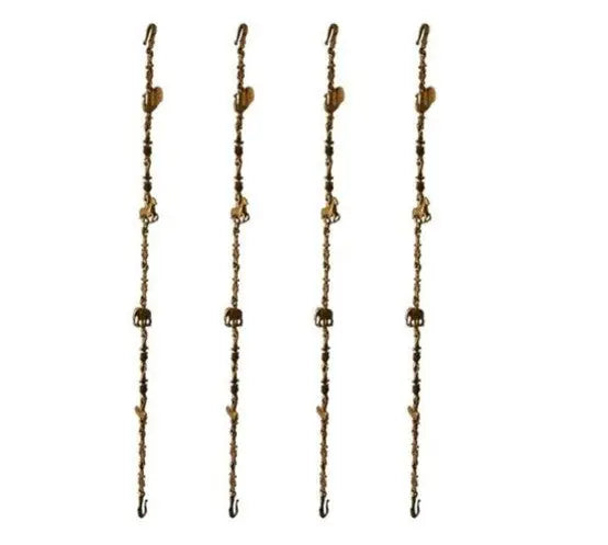 Brass Handmade Swing Chain with Intricate Animal Engravings | Timeless Decor | Designer Brass Swing Chain for Jhula ( Yellow, 90 inch)