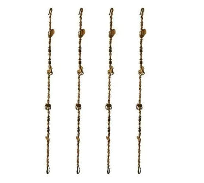 Brass Handmade Swing Chain with Intricate Animal Engravings | Timeless Decor | Designer Brass Swing Chain for Jhula ( Yellow, 90 inch)