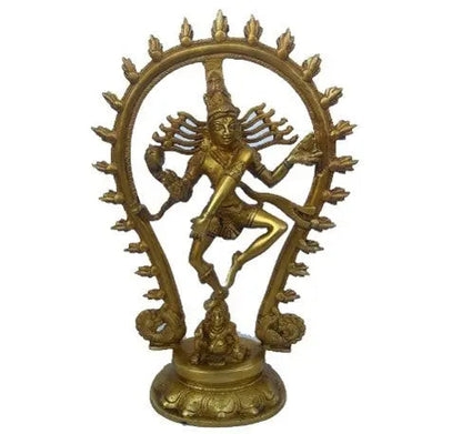 Brass Nataraj Statue – Dancing Shiva Idol for Home Décor, Meditation & Spiritual Gifts – Handcrafted Hindu God Sculpture