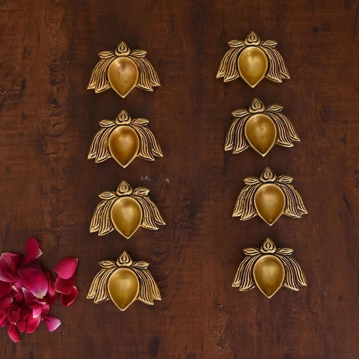 Brass Lotus Flower Diya Set Vedansh Craft