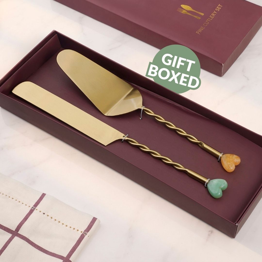 Love At First Slice Cake Knife And Server Set Of 2 Nestasia