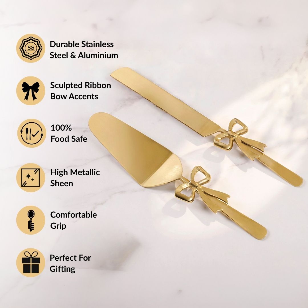 Bowmance Cake Knife And Server Set Of 2 Nestasia