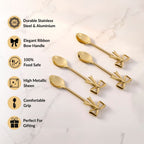 Ribbon Charm Stainless Steel Tea Spoon Set Of 4 Nestasia
