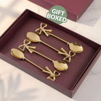 Ribbon Charm Stainless Steel Tea Spoon Set Of 4 Nestasia