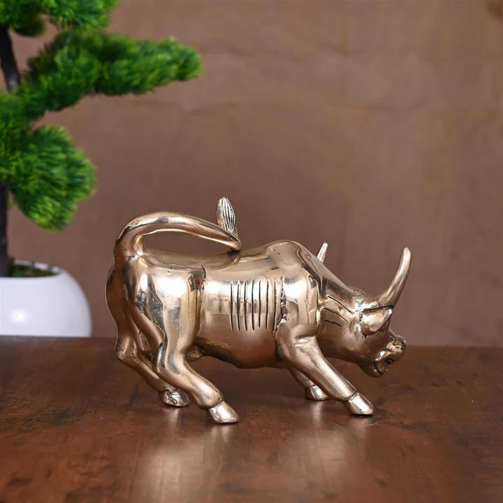 Brass Bull Figurine (4.5 Inch) Vedansh Craft