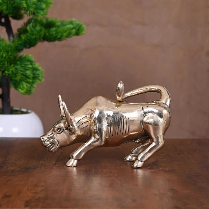 Brass Bull Figurine (4.5 Inch) Vedansh Craft