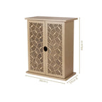 Pooja Mandir For Home And Office With LED Light Beige 36x19x44cm Nestasia
