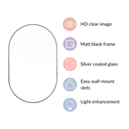 Oval Wall Mirror Black Small Nestasia