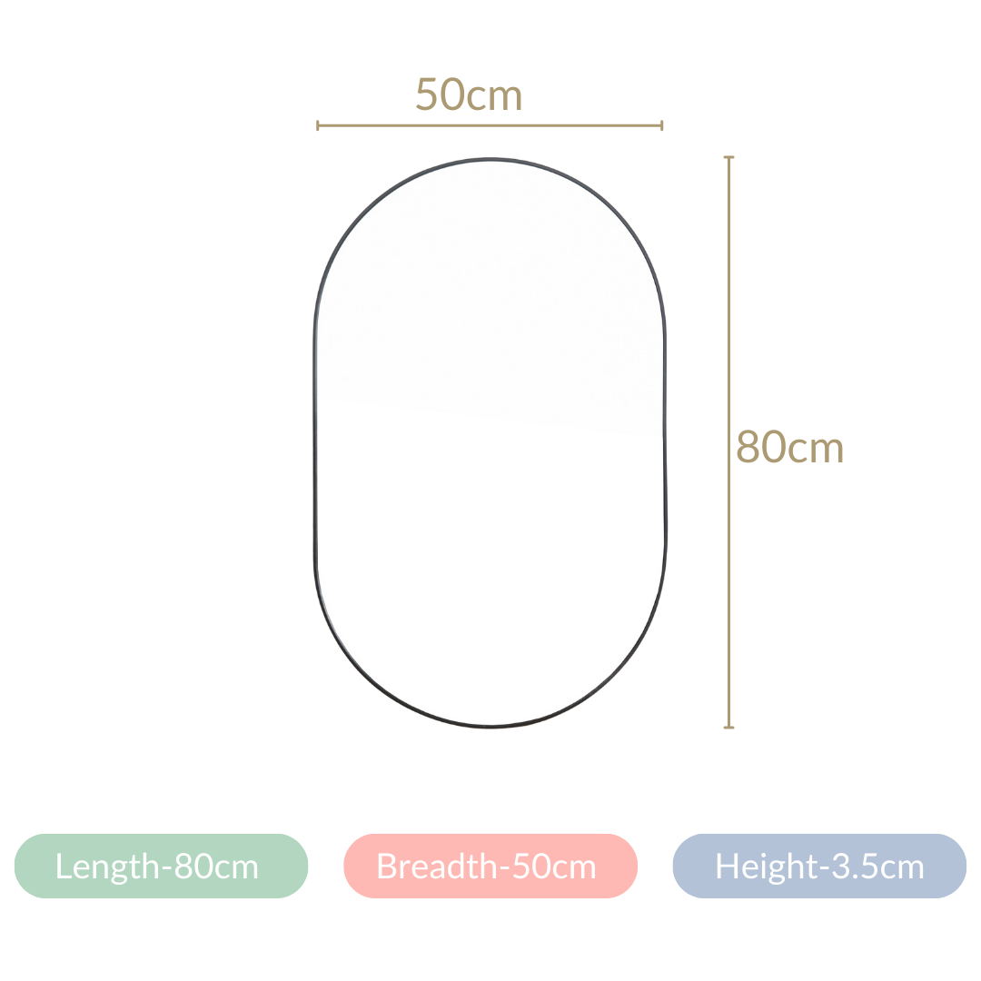 Oval Wall Mirror Black Small Nestasia