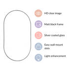 Wall Hanging Oval Mirror Black Large Nestasia