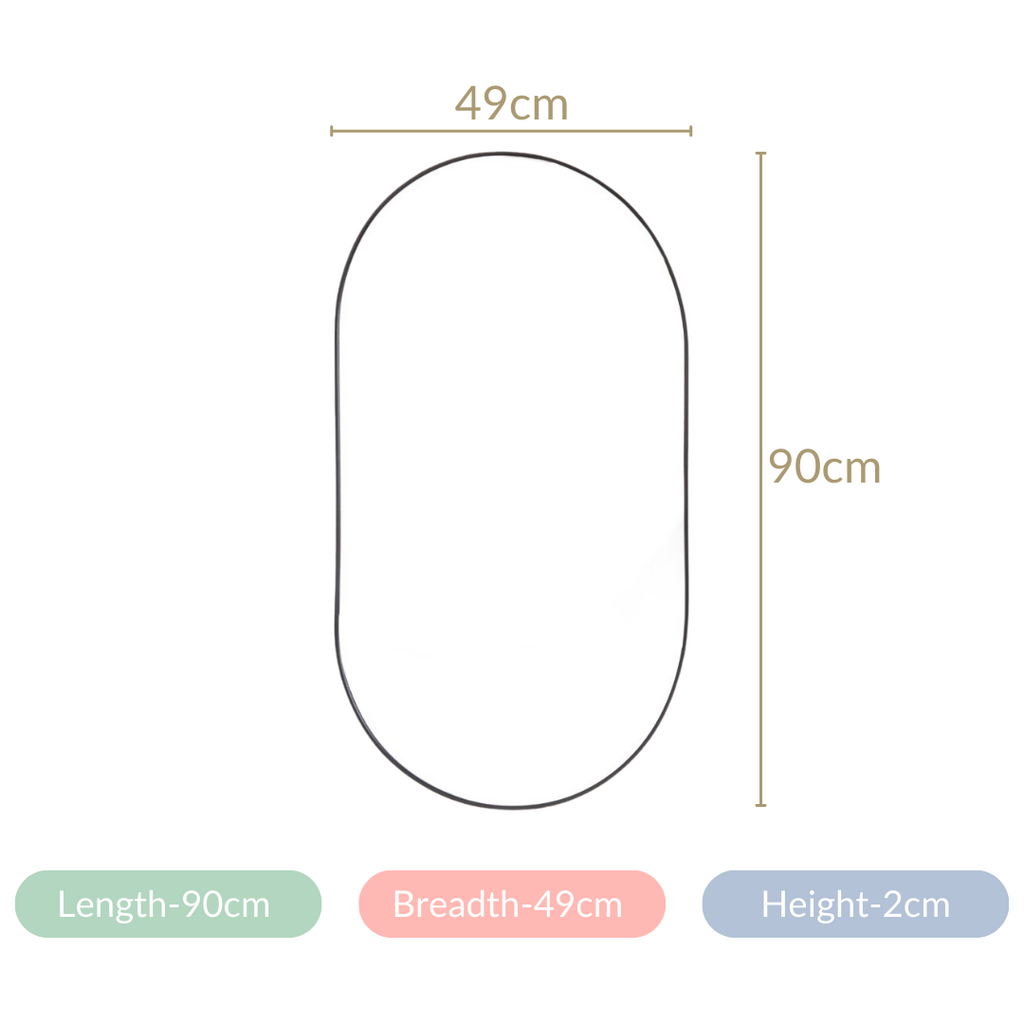 Wall Hanging Oval Mirror Black Large Nestasia