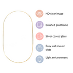 Living Room Oval Mirror Gold Large Nestasia
