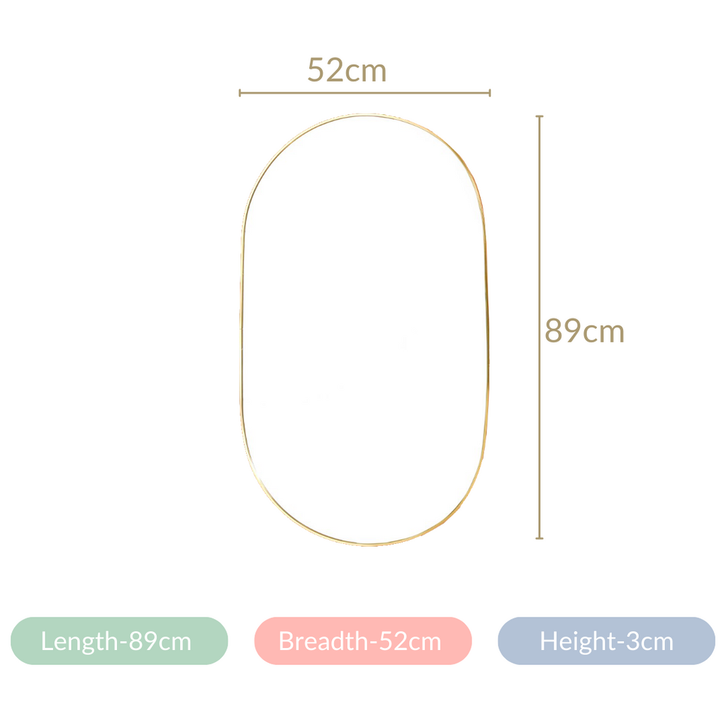 Living Room Oval Mirror Gold Large Nestasia