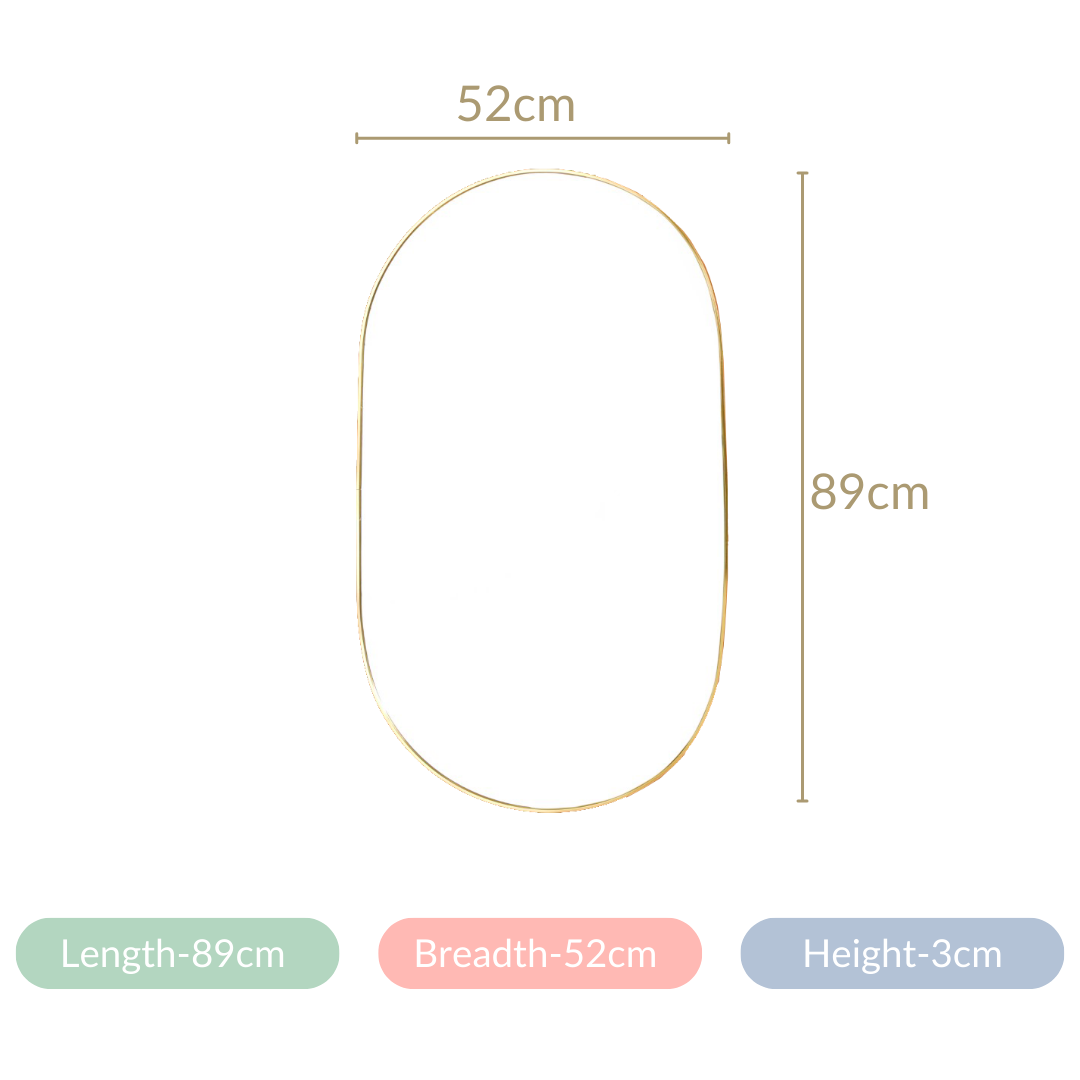 Living Room Oval Mirror Gold Large Nestasia