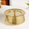 Hammered Pure Brass Biriyani Handi Lagan With Lid 4000ml Nestasia