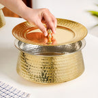 Hammered Pure Brass Biriyani Handi Lagan With Lid 4000ml Nestasia