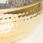 Hammered Pure Brass Kadhai With Glass Lid 4000ml Nestasia