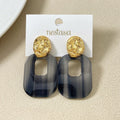 Hammered Metal Black Danglers Nestasia