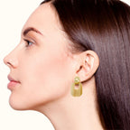 Hammered Metal Beige Danglers Nestasia