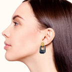 Hammered Metal Black Danglers Nestasia