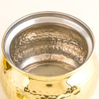 Hammered Pure Brass Ghee Pot With Spoon 400ml Nestasia