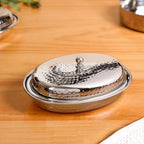 Hammered Stainless Steel Curry Dish Serveware 500ml Nestasia