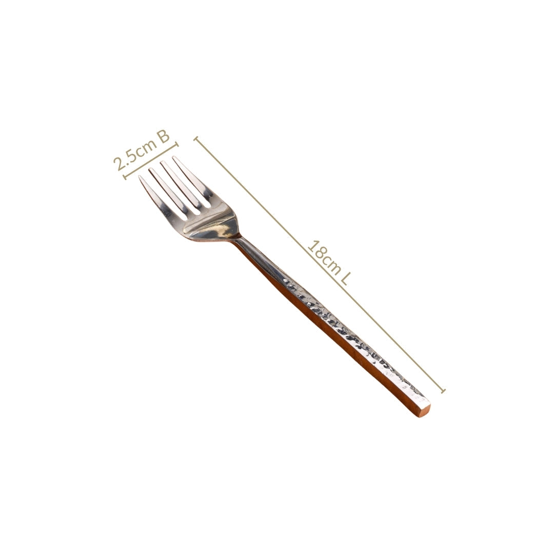 Hammered Stainless Steel Fork Set Of 6 Nestasia