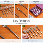 Hammered Stainless Steel Fork Set Of 6 Nestasia