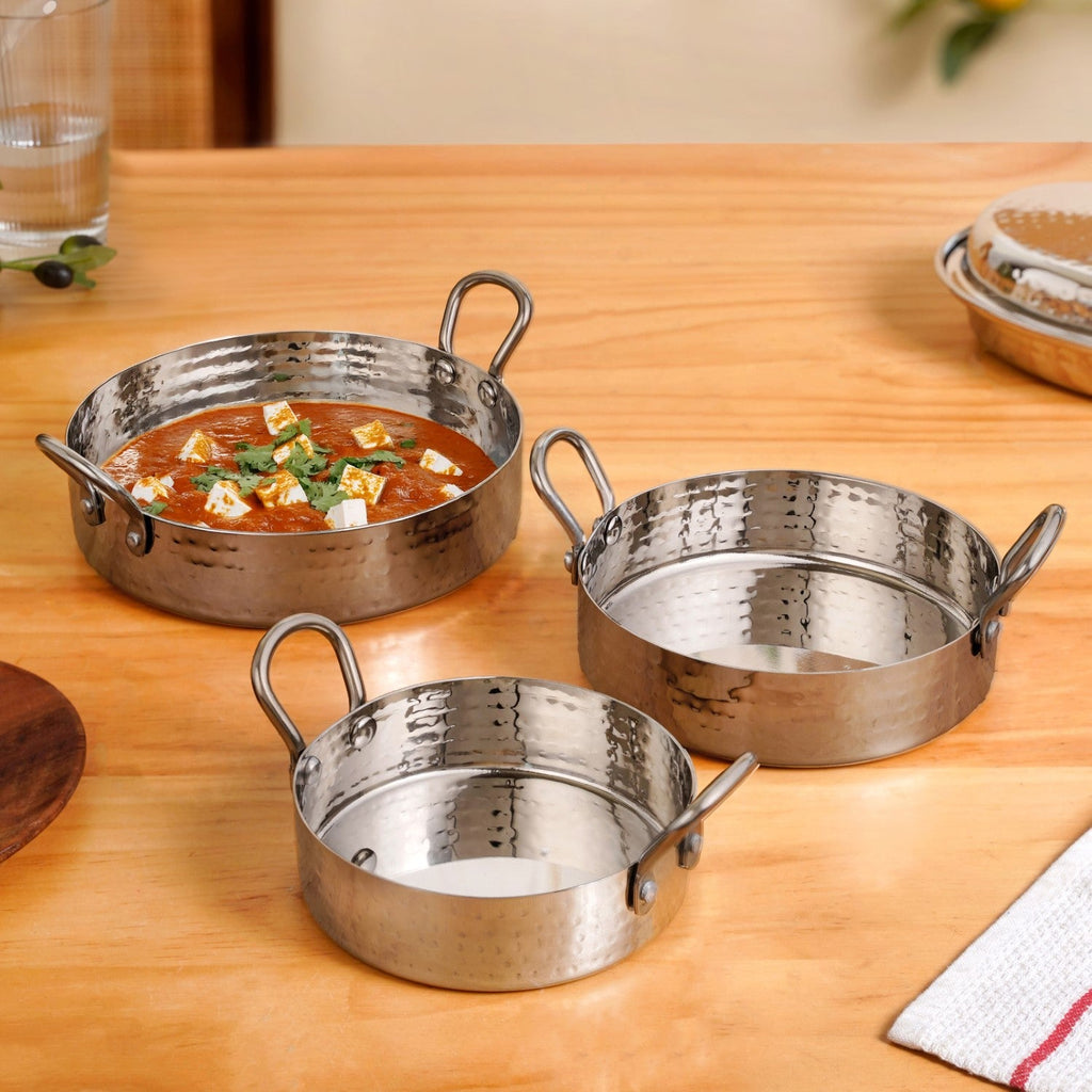 Nested Stainless Steel Round Serving Dish Set Of 3 Nestasia