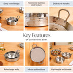 Nested Stainless Steel Round Serving Dish Set Of 3 Nestasia