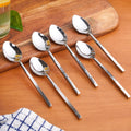 Hammered Stainless Steel Spoon Set Of 6 Nestasia