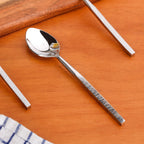 Hammered Stainless Steel Spoon Set Of 6 Nestasia