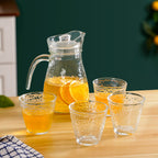 Glass Jug And Tumbler Set Of 5 Nestasia