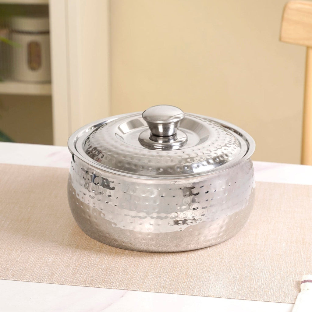 Hammered Stainless Steel Casserole 1500ml Nestasia