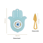 Hamsa Evil Eye Hand Cheese Board With Knife Set Of 2 Nestasia
