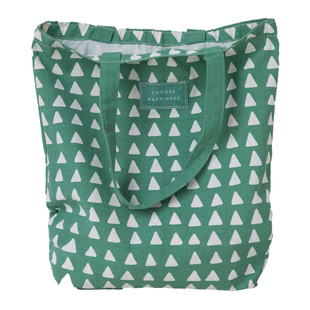 Green And White Tote Bag Nestasia