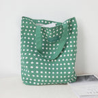 Green And White Tote Bag Nestasia